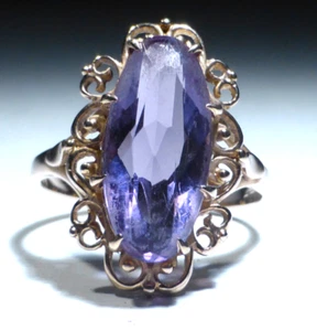 9ct Gold Amethyst Ring 3ct UK Hallmark 1994 Size N Charles Lucas & Sons Boxed - Picture 1 of 24