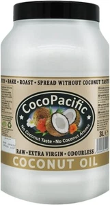 CocoPacific Raw Extra Virgin Odourless Coconut Oil, No Coconut Taste, 3 Litres - Picture 1 of 11