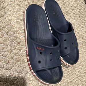 Crocs Men (7)and Women (9)Crocband II Slides Navy - Picture 1 of 6