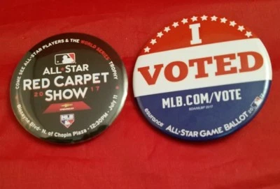 2017 MLB ALL STAR GAME BUTTONS / PINS RED CARPET SHOW & I VOTED JULY 11 MIAMI FL - Image 1 of 4