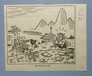 Old Display Tageblatt Coburg 09.02.71 Political Satire Politics Economy Wolf - Picture 1 of 2