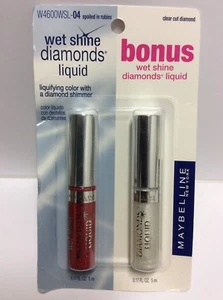 BONUS Maybelline Wet Shine Diamonds LipGloss Spoiled in Rubies Clear Cut Diamond - Picture 1 of 3