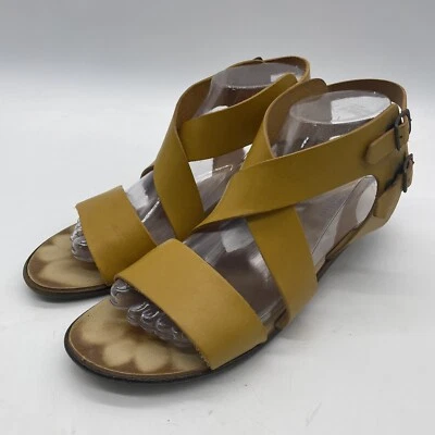 Sandalias Seychelles Mujer Hechas en Italia Talla 6- Amarillo Cuña Eslinga Foto 1 de 4