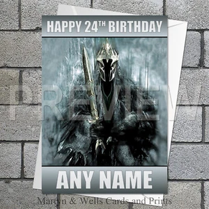 Lord of the Rings birthday card: Witch King of Angmar. 5x7 inches. Personalised. - Picture 1 of 6
