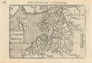 Livoniae descrizione. di Bertius/Langenes. Stati baltici. Lettonia Estonia 1603 mappa - Foto 1 di 1