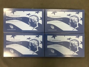 3 cajas de monedas de plata de medio dólar Kennedy del 50 aniversario de la Casa de la Moneda de Estados Unidos (sin moneda)(124) - Imagen 1 de 3