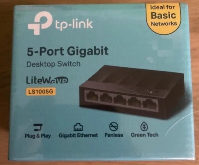 Lan Verteiler Switch TP-Link 5 Port Netzwerk  LS1005G LiteWave 1000Mbs - Bild 1 von 2