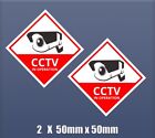 CCTV Camera Surveillance x 2 Self Adhesive Vinyl Stickers  home shop garage S103