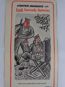Eveready Batteries Magazine Ad Print 1944 WWII Lighter Moments - Picture 1 of 4