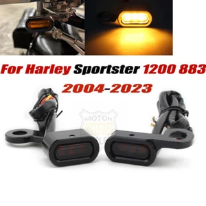 Handlebar Running Light LED Turn Signals Blinker For Harley Sportster 1200 883 - Picture 1 of 10