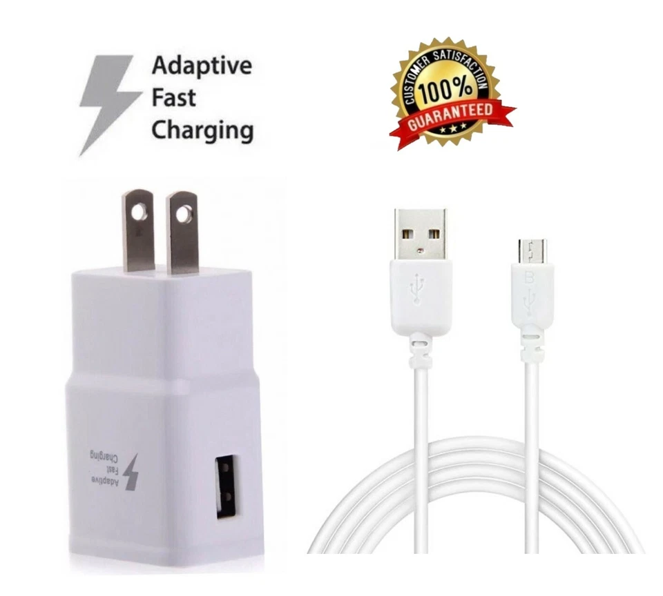 Fast Rapid Wall Charger + Charging Cable For Samsung Galaxy S6/S7/Note 4/5/6/ - Image 1 of 1