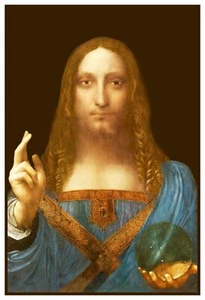 Renaissance Leonardo Davinci's Salvator Mundi Jesus Counted Cross Stitch Pattern - Picture 1 of 4