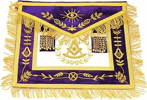 PAST MASTER GREMBIULE GRANDE VIOLA/ORO 16""X14" - Foto 1 di 5