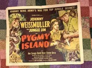 Pygmy Island Jungle Jim Johnny Weissmuller 1/2 Sheet Movie Poster 50/603 1950 - Picture 1 of 14