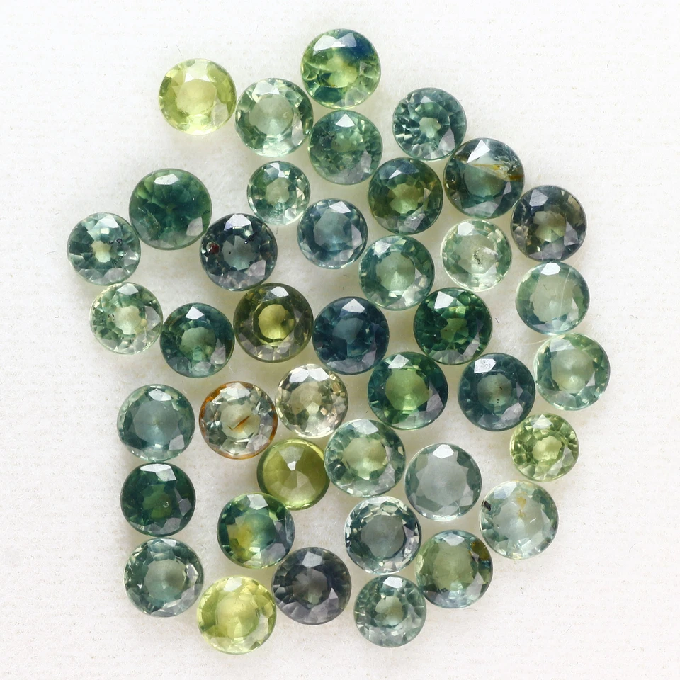 8.41 Cts 40 Pcs 3 x 2 MM UNHEATED Parti Sapphire Blue Green Natural Gemstone - Image 1 of 1