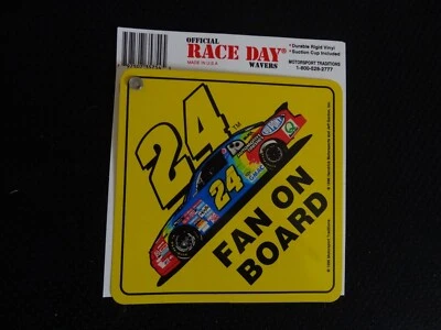 Ventilador a bordo NASCAR Official Race Day vinilo ventana wavers # 24 Foto 1 de 4
