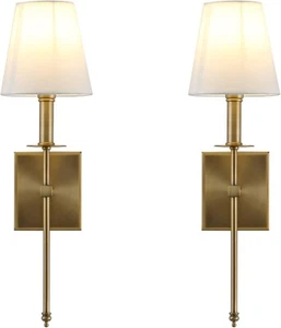 Juego de 2 luces vintage loft bar moderno lino pantalla pared cama PVP 79,99 £ - Imagen 1 de 7