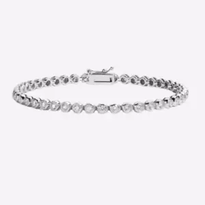 Pulsera para mujer GLI HRD cultivada en laboratorio oro blanco de 14 quilates diamante talla redonda de 2,50 quilates - Imagen 1 de 4