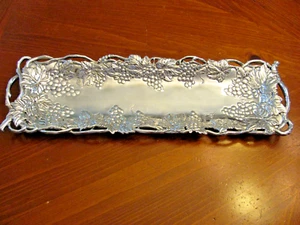 ARTHUR COURT ALUMINUM 19"X6" GRAPE VINES & LEAVES 2 HANDLE SERVING TRAY NEW - Picture 1 of 10