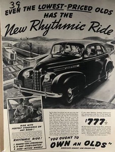 1939 Vintage Oldsmobile Ad - Even the Lowest-Priced Olds has the New Rhythmic - Picture 1 of 2