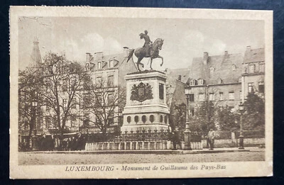 Cubierta de postal con foto real de Luxemburgo de 1926 al monumento a París William Foto 1 de 2