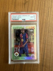 LAMINE YAMAL REFRACTOR TOPPS CHROME UEFA CLUB COMPETITIONS 2024-25 27 PSA 10 - Bild 1 von 2