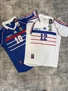 NEW France Zinedine Zidane Thierry Henry WORLD CUP Soccer Jersey Lot Size Medium - Picture 1 of 2