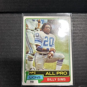 Tarjeta de novato de fútbol americano Billy Sims 1981 Topps # 100 - Imagen 1 de 2
