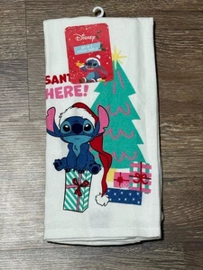 Disney Stitch Weihnachten Küchentuch "Santa's Here" Feiertage Geschirrtuch Neu mit Etikett - Bild 1 von 3
