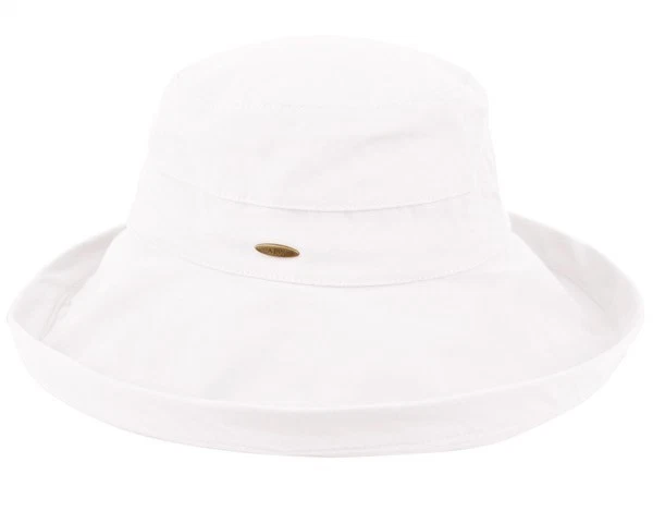 Algodón Embalable Flojo Ala Ancha Exterior Sol Cloche Cubo Visera Sombrero Blanco Foto 1 de 1