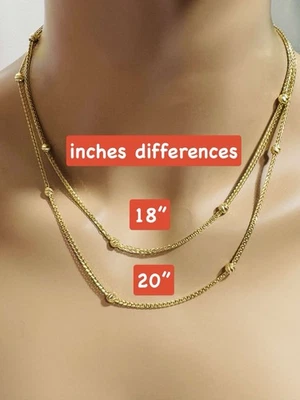 "Nuevo collar de cadena de bolas de oro genuino fino 750 de 18 quilates 17,8""/18"" de largo 5 g 2 mm" Foto 1 de 4