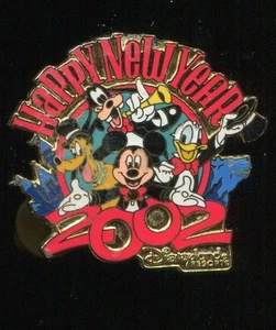 DLR Happy New Year 2002 Fab 4 LE Disney Pin 8914 - Picture 1 of 1