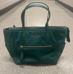 Kate Spade New York Chelsea KSNYL Jade Green Medium Nylon Tote Bag - Picture 1 of 11
