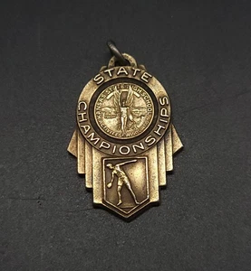 1947 Kansas High School State Discus Championship Sterling Bracelet Charm Medal - Picture 1 of 3