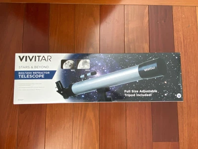 Vivitar 60x/120x Refractor Telescope with Tripod New in box - Image 1 of 4