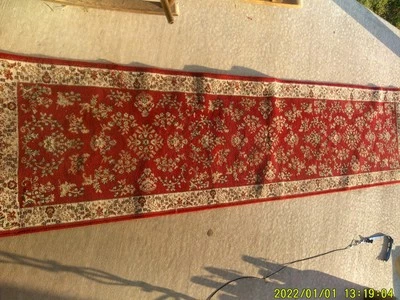 ALFOMBRA ROJA LARGA VINTAGE PISO CORREDOR VID PATRONES FLORALES Foto 1 de 4