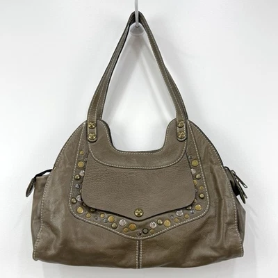 Patricia Nash Ergo Satchel Bag Distressed Hobo Western Studded Boho Leather - Image 1 of 4