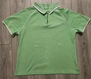 CORAL BAY GOLF POLO SHORT SLEEVE GREEN COLLAR BLOUSE SHIRT SIZE LARGE - Picture 1 of 9