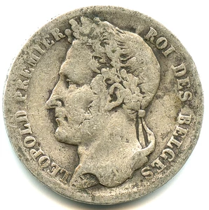Belgique 1/2 franc argent Léopold Ier 1835 n°8028 - Imagen 1 de 2