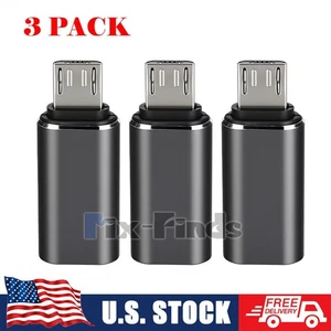 3PACK Adaptador - USB Tipo C Hembra a Micro USB Macho Adaptador Convertidor Conector - Imagen 1 de 7