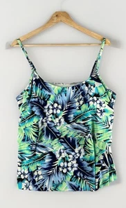 St Johns Bay Damen Tankini Schwimmen Oberteil Größe 14 Tropisch Blumen Strand Kreuzfahrt - Bild 1 von 8