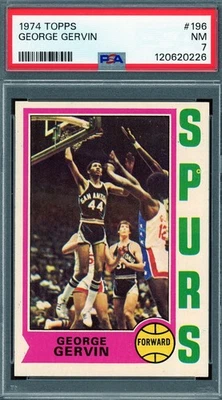 1974 Topps # 196 George Gervin radiocontrol novato de la corte PSA 7 casi como nuevo Spurs (120620226) Foto 1 de 2