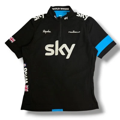 Rapha x Sky Cycling Supporter’s Jersey Sz L Bradley Wiggins Half Zip Shirt - Image 1 of 4