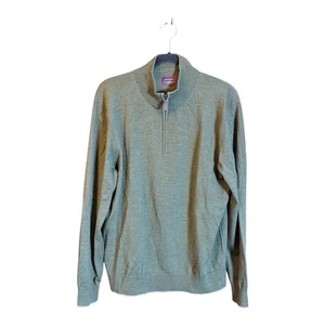 UNTUCKit Herren extrafeine Merinowolle olivgrün 1/4 Zip Pullover Sweater XL - Bild 1 von 4