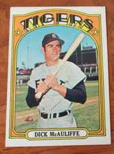 1972 Topps Baseball - # 725 Dick McAuliffe, 2B, Detroit Tigers