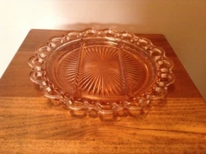 Vintage Anchor Hocking open lace Old Colony 3 section serving plate - Picture 1 of 3