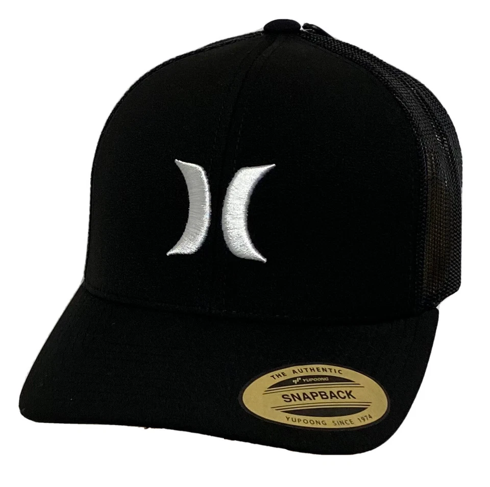 Hurley Surfing Del Mar OSFA Snapback Trucker Hat Cap Black Fast