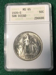 Beautiful 1935-S 50C SAN DIEGO MS65 Vintage Soapbox - Picture 1 of 4