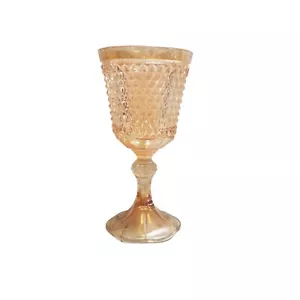 Oversized Amber Gold Diamond Cut Vase 11" Tall 5.5" D - Picture 1 of 5