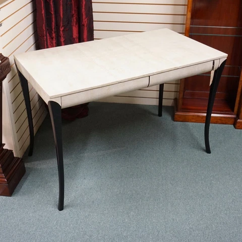 Mahogany and Leather Writing Desk Black and White Cover